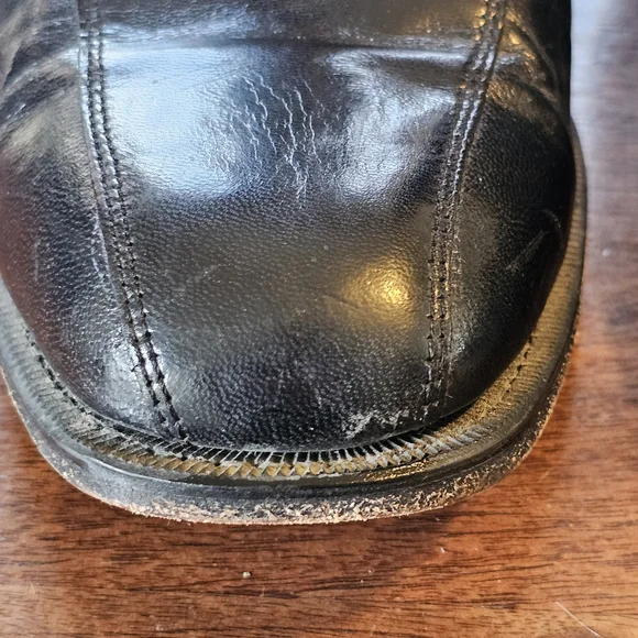 Florsheim Mens Boots Duke Genuine Leather Bike Toe With Zippers Black Color
